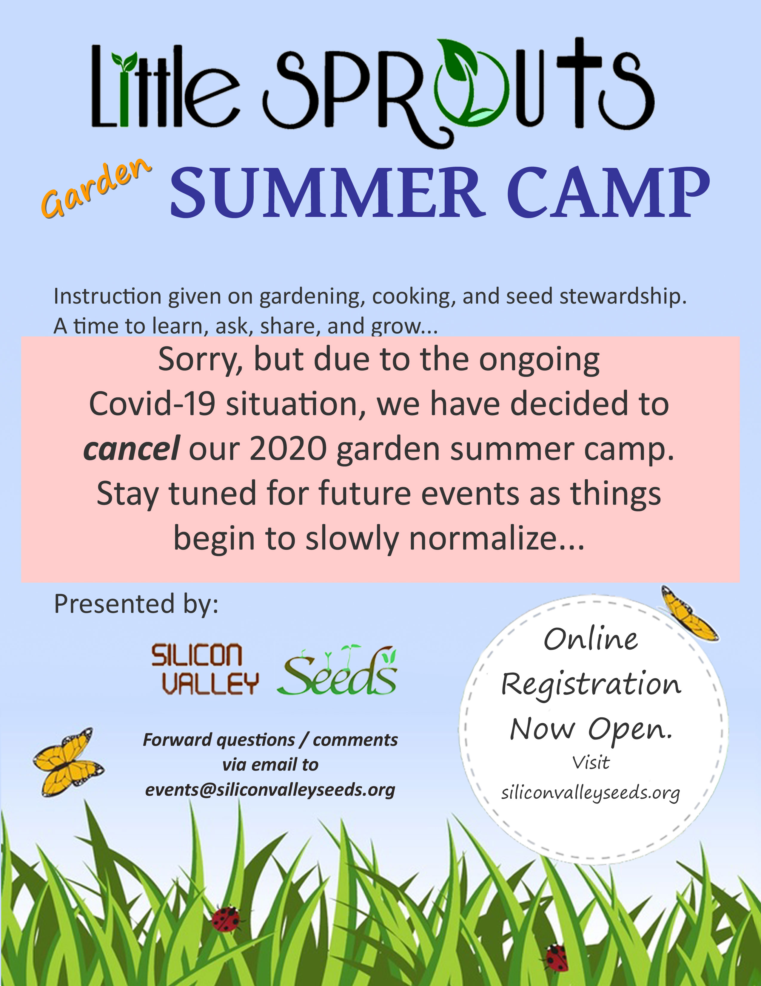 Little Sprouts Garden Camp flyer